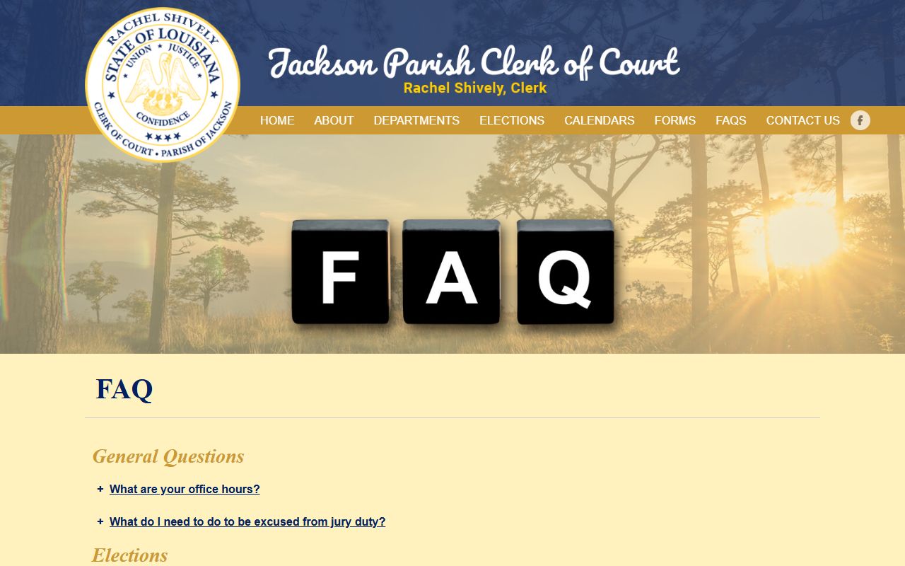 Jackson Parish court dockets Clerk FAQ court date and ticket routing