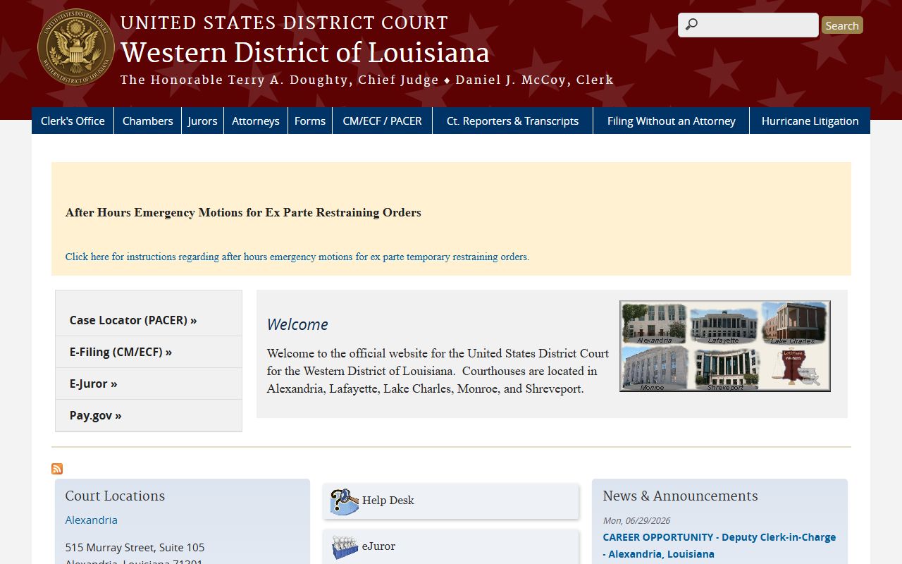 Jackson Parish federal court records Western District Louisiana