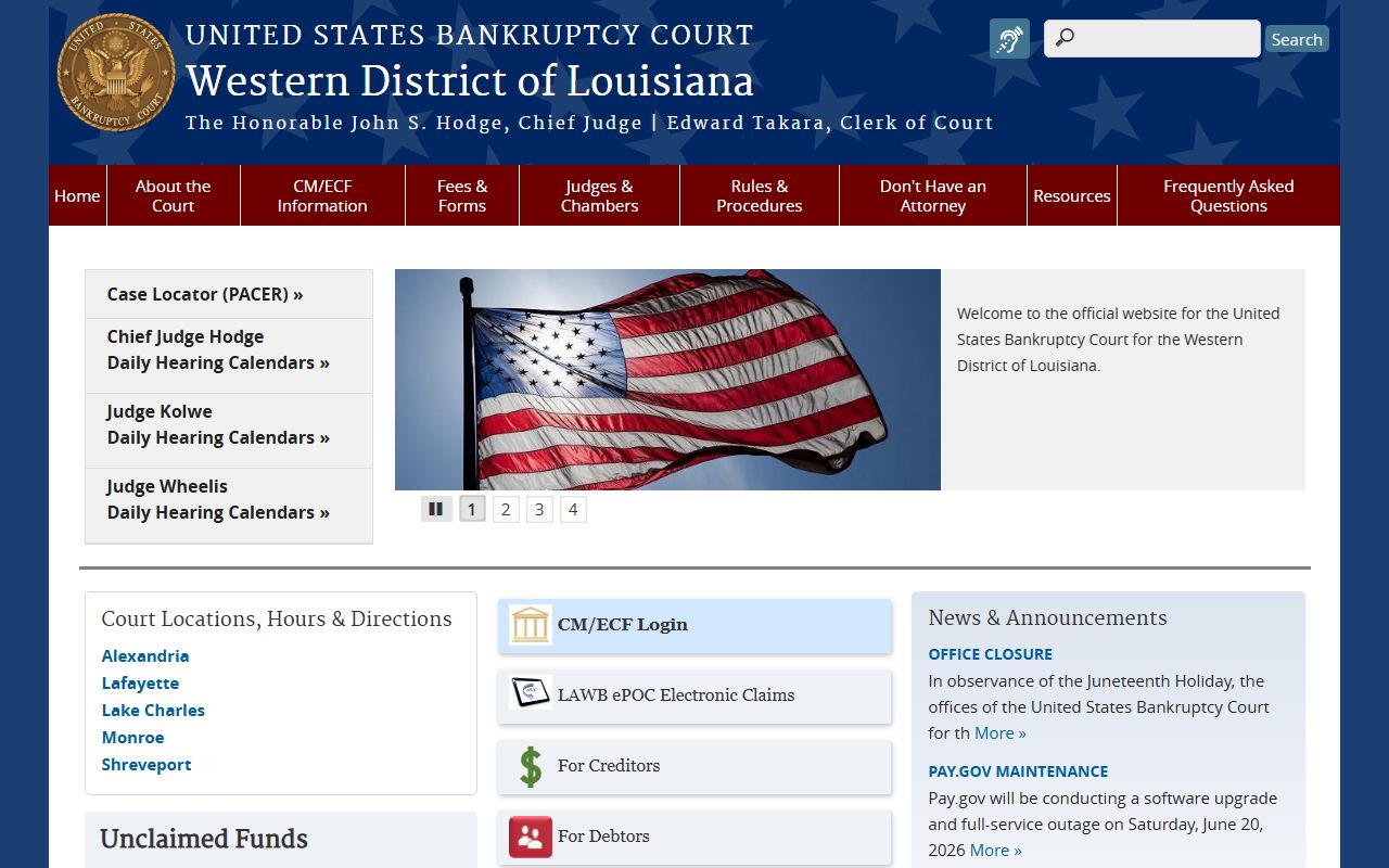 Jackson Parish bankruptcy court records Western District Louisiana